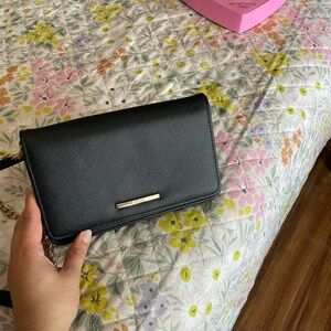Aldo Black Crossbody Bag with Gold Accent